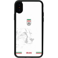 Coque iPhone X / Xs - Silicone rigide noir Maillot de football Iran 2026 personnalisable