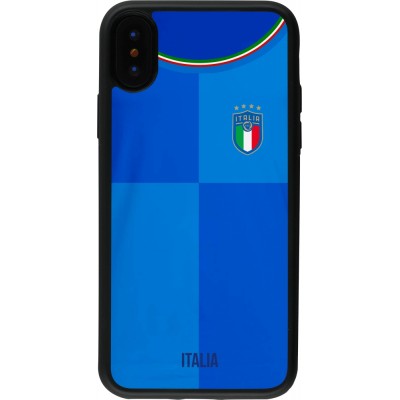 iPhone X / Xs Case Hülle - Silikon schwarz Italien 2022 personalisierbares Fußballtrikot