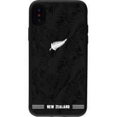 Coque iPhone X / Xs - Silicone rigide noir Maillot de football Nouvelle-Zélande 2026 personnalisable