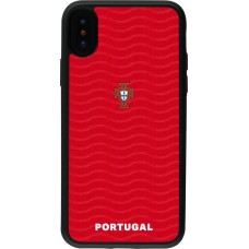 Coque iPhone X / Xs - Silicone rigide noir Maillot de football Portugal 2026 personnalisable
