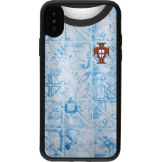 Coque iPhone X / Xs - Silicone rigide noir Maillot de football Portugal Extérieur personnalisable