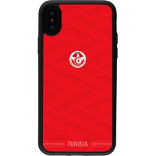 Coque iPhone X / Xs - Silicone rigide noir Maillot de football Tunisie 2026 personnalisable
