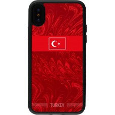 Coque iPhone X / Xs - Silicone rigide noir Maillot de football Turquie 2026 personnalisable