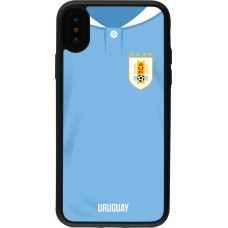 iPhone X / Xs Case Hülle - Silikon schwarz Uruguay 2022 personalisierbares Fussballtrikot