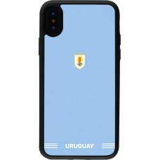 Coque iPhone X / Xs - Silicone rigide noir Maillot de football Uruguay 2026 personnalisable