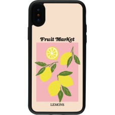 Coque iPhone X / Xs - Silicone rigide noir Fruit market lemons 2026