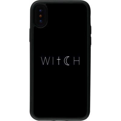 Coque iPhone X / Xs - Silicone rigide noir Halloween 22 witch word