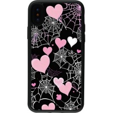 Coque iPhone X / Xs - Silicone rigide noir Halloween 2024 girly