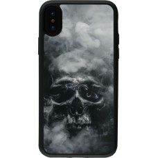 Coque iPhone X / Xs - Silicone rigide noir Halloween 2024 smoky skull