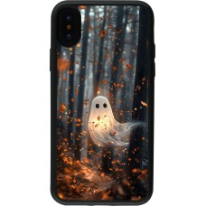 iPhone X / Xs Case Hülle - Silikon schwarz Halloween 2025 Ghost in the forest