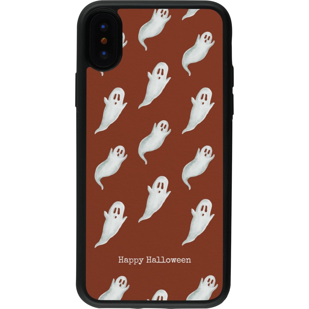 Coque iPhone X / Xs - Silicone rigide noir Halloween 2025 Pattern of ghosts