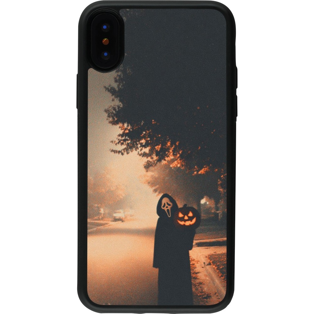Coque iPhone X / Xs - Silicone rigide noir Halloween 2025 Scream