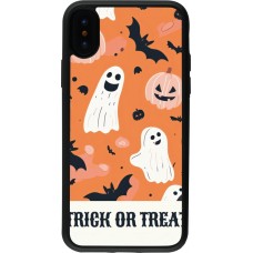 Coque iPhone X / Xs - Silicone rigide noir Halloween 2025 Trick or treat