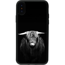 Coque iPhone X / Xs - Silicone rigide noir Highland calf black