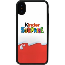 Coque iPhone X / Xs - Silicone rigide noir Kinder Surprise