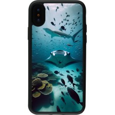 iPhone X / Xs Case Hülle - Silikon schwarz Manta Lagune Reinigung