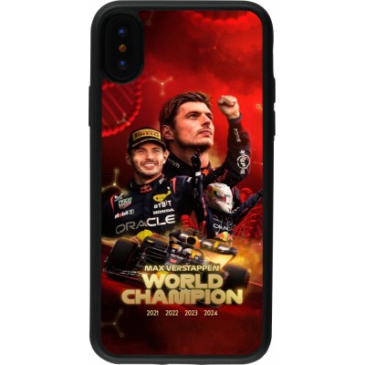 iPhone X / Xs Case Hülle - Silikon schwarz Max Verstappen Champion 2023