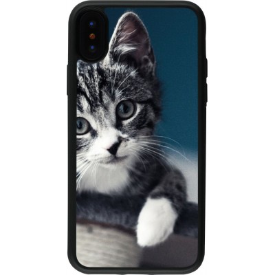 Hülle iPhone X / Xs - Silikon schwarz Meow 23