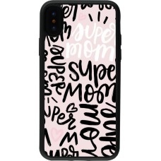 iPhone X / Xs Case Hülle - Silikon schwarz Mom 2024 Super mom