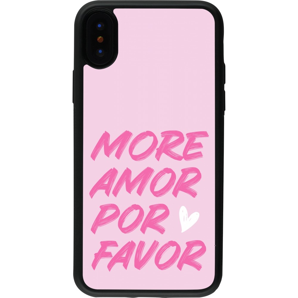 Coque iPhone X / Xs - Silicone rigide noir More amor porfavor