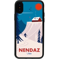 iPhone X / Xs Case Hülle - Silikon schwarz Nendaz Cabane Ski