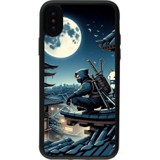 iPhone X / Xs Case Hülle - Silikon schwarz Ninja unter dem Mond
