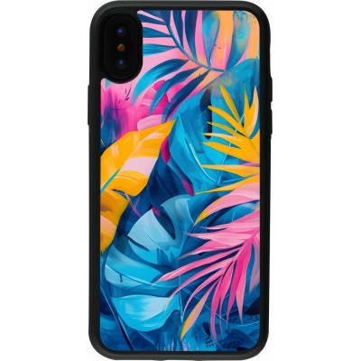 iPhone X / Xs Case Hülle - Silikon schwarz Palms Blue