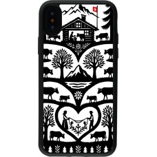 Coque iPhone X / Xs - Silicone rigide noir Poya Suisse 2