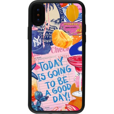 Coque iPhone X / Xs - Silicone rigide noir Preppy Today is Going to be a good day