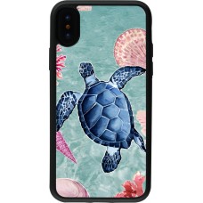 Coque iPhone X / Xs - Silicone rigide noir Preppy Turtle