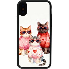Coque iPhone X / Xs - Silicone rigide noir Saint Valentines Day 26 Cat Love