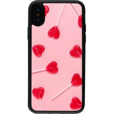 Coque iPhone X / Xs - Silicone rigide noir Saint Valentines Day 26 Lollipop