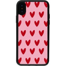 Coque iPhone X / Xs - Silicone rigide noir Saint Valentines Day 26 Pattern heart