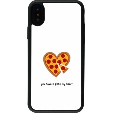 Coque iPhone X / Xs - Silicone rigide noir Saint Valentines Day 26 You have my pizza heart