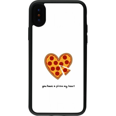 Coque iPhone X / Xs - Silicone rigide noir Saint Valentines Day 26 You have my pizza heart