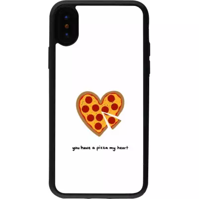 iPhone X / Xs Case Hülle - Silikon schwarz Saint Valentines Day 26 You have my pizza heart