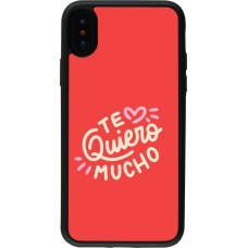 Coque iPhone X / Xs - Silicone rigide noir Saint Valentines Day 26 Te quiero mucho