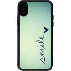 Coque iPhone X / Xs - Silicone rigide noir Smile