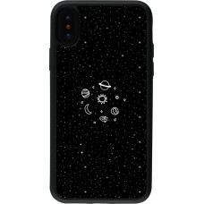 Coque iPhone X / Xs - Silicone rigide noir Space Doodle