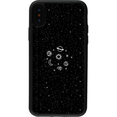 Hülle iPhone X / Xs - Silikon schwarz Space Doodle