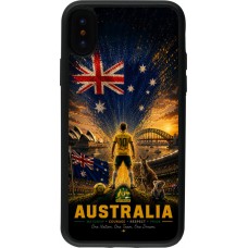 iPhone X / Xs Case Hülle - Silikon schwarz Fussball Australien splash 2026