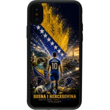 Coque iPhone X / Xs - Silicone rigide noir Football Bosnie-Herzégovine splash 2026