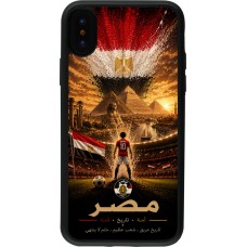 Coque iPhone X / Xs - Silicone rigide noir Football Égypte splash 2026