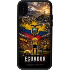 Coque iPhone X / Xs - Silicone rigide noir Football Équateur splash 2026
