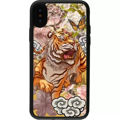 iPhone X / Xs Case Hülle - Silikon schwarz Spring 23 japanese tiger