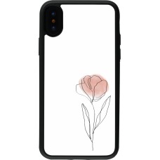 iPhone X / Xs Case Hülle - Silikon schwarz Spring 23 minimalist flower