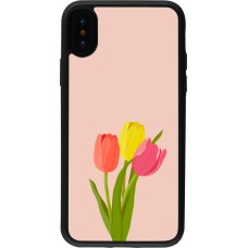 iPhone X / Xs Case Hülle - Silikon schwarz Spring 23 tulip trio