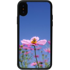 Coque iPhone X / Xs - Silicone rigide noir Bee on a flower Spring 2026