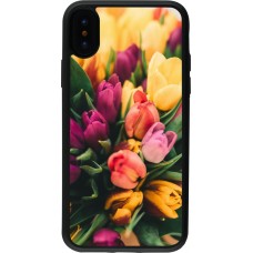 Coque iPhone X / Xs - Silicone rigide noir Bouquet of tulips Spring 2026