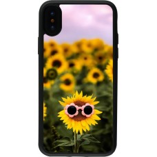 iPhone X / Xs Case Hülle - Silikon schwarz Sunflower with glasses Spring 2026